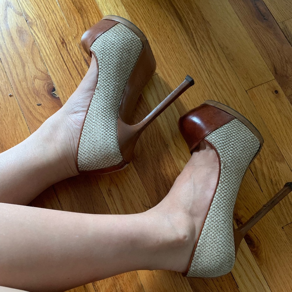 YSL Tribute Two Platform Pumps